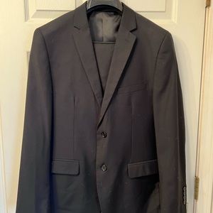 Black two piece, two button suit
